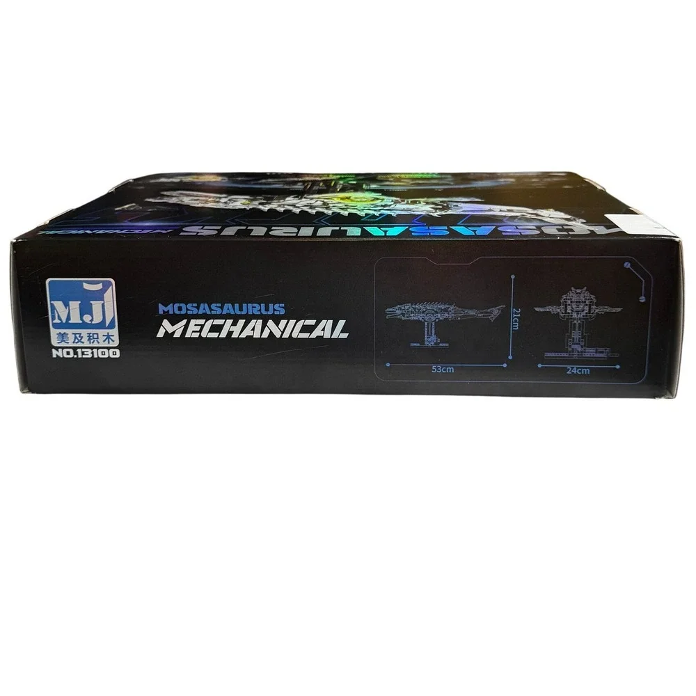 MJ Mosasaurus Mechanical Building Blocks‎ Set 13100 Silver NEW 1413pcs Light Up